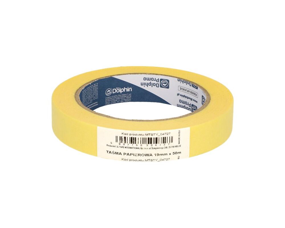Taśma papierowa 19 mm x 50 m Blue Dolphin