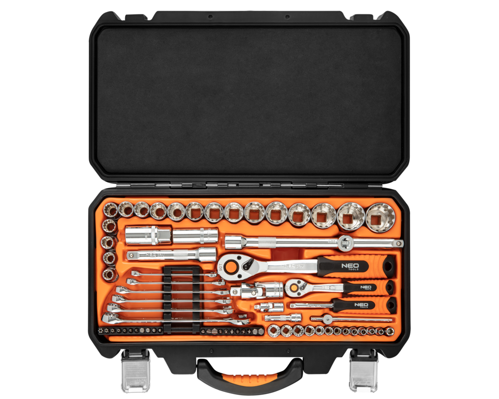 Klucze nasadowe 1/4", 1/2", zestaw 71 szt. NEO