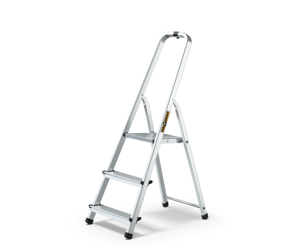 Drabina aluminiowa domowa 3 stopniowa 125 kg + haczyk DRABEST