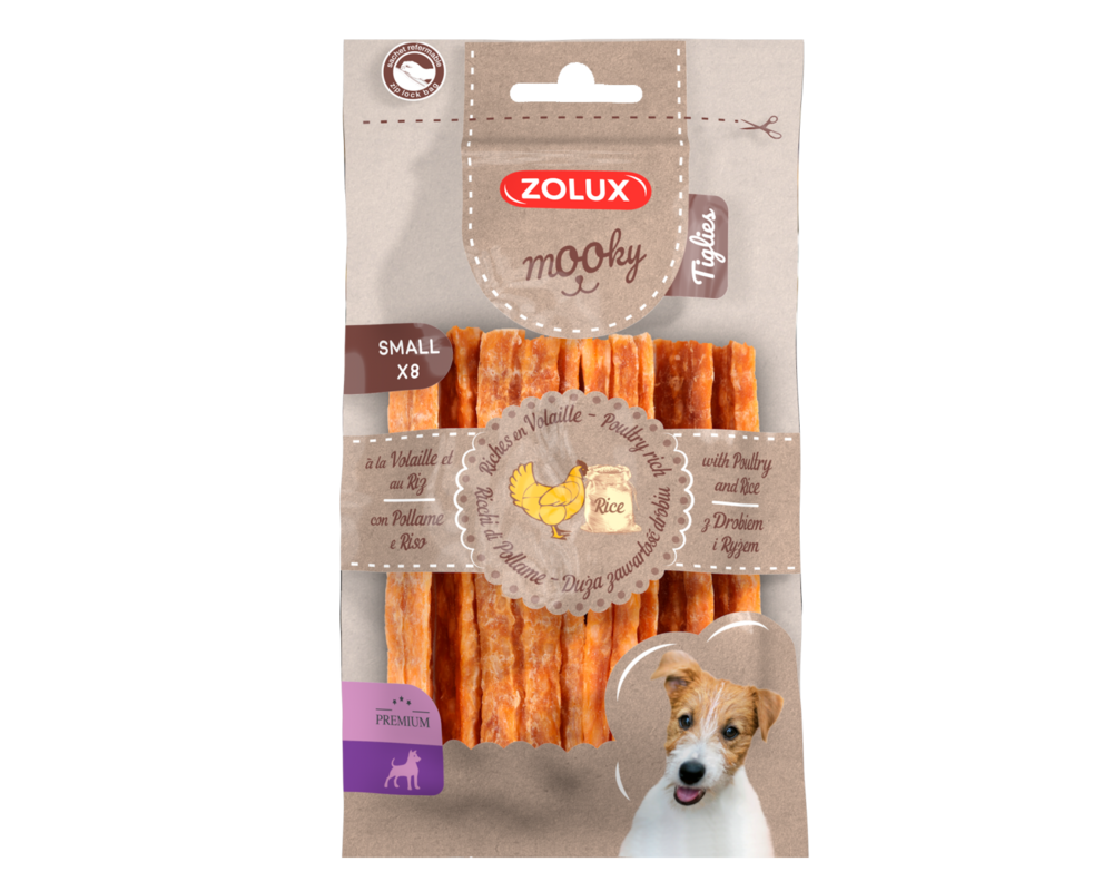 Przysmak MOOKY Premium drób ryż S x 8 szt. Zolux