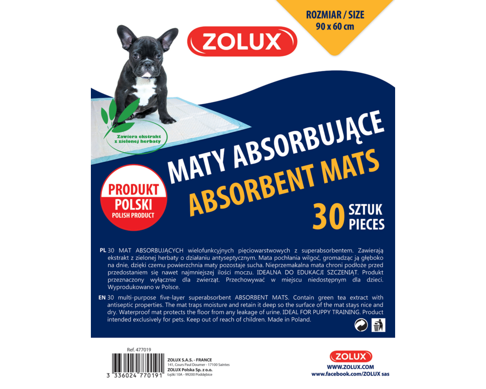 Maty absorbujące 90 x 60 cm 30 sztuk Zolux
