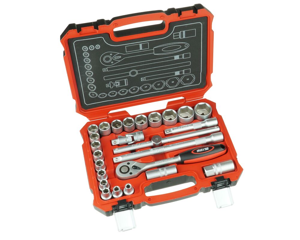 Zestaw kluczy nasadowych CrV 46 szt. 13x1/4"