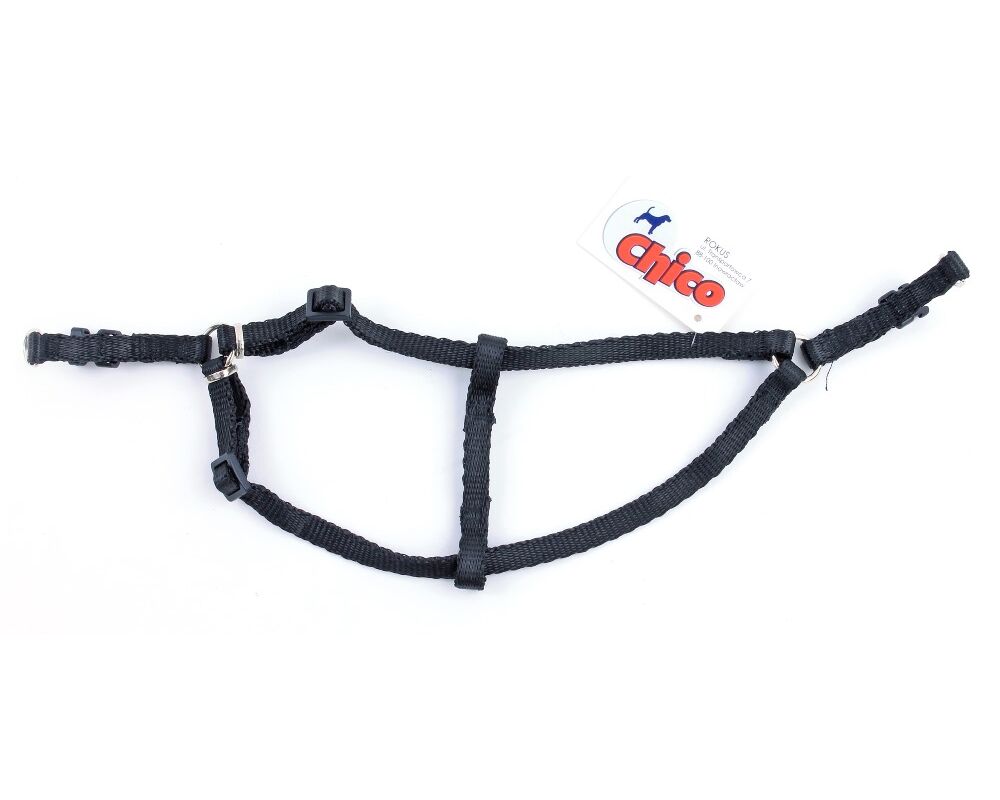Szelki taśma regulowane 50 cm czarne CHICO