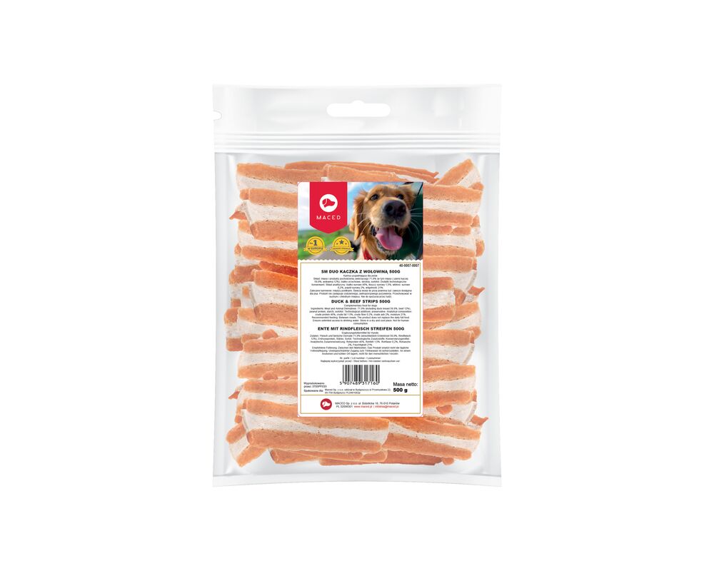 Karma uzupełniająca dla psów duo kaczka z wołowiną 500 g Maced