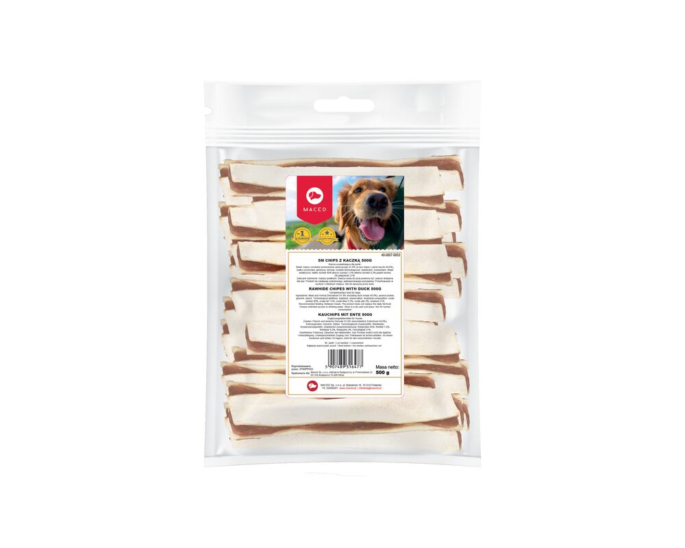 Karma uzupełniająca dla psów chips z kaczką 500 g Maced