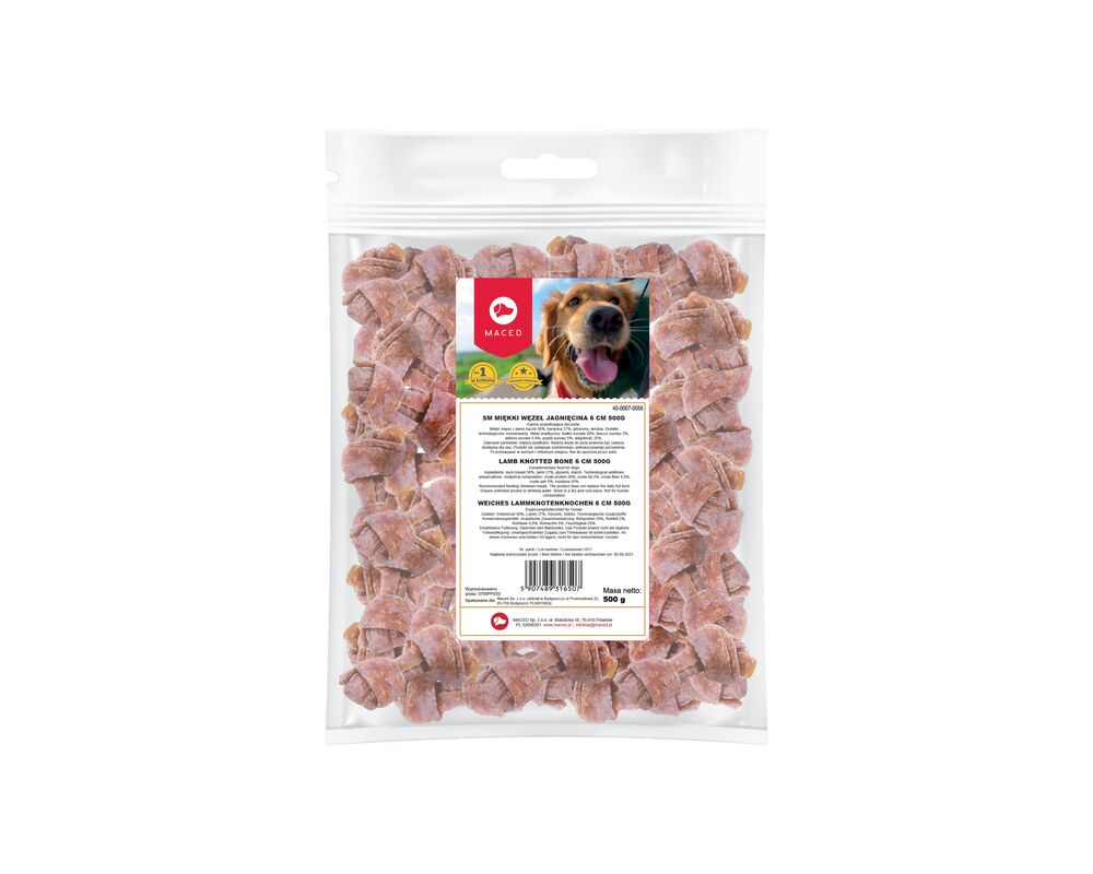 Karma uzupełniająca dla psów miękki węzeł jagnięcina 6 cm 500 g Maced