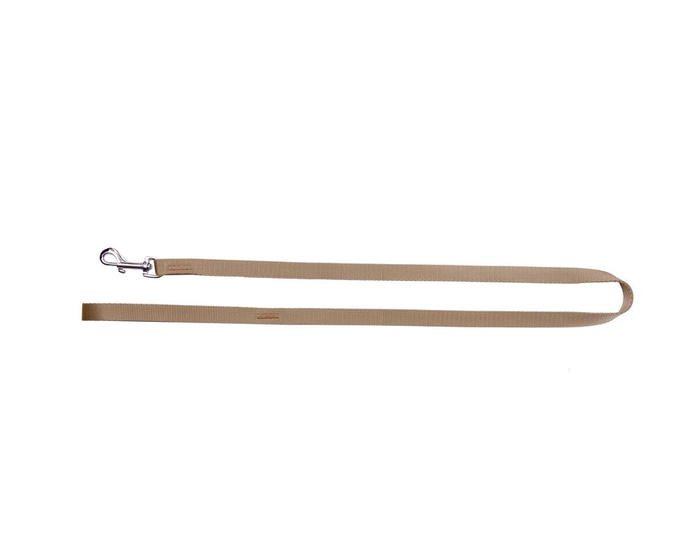 Smycz pojedyncza z taśmy PP khaki 1,6 x 130 cm