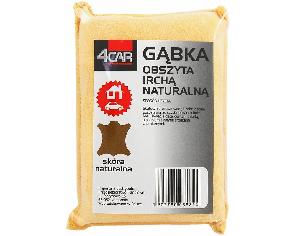 Gąbka obszyta irchą naturalną 4Car