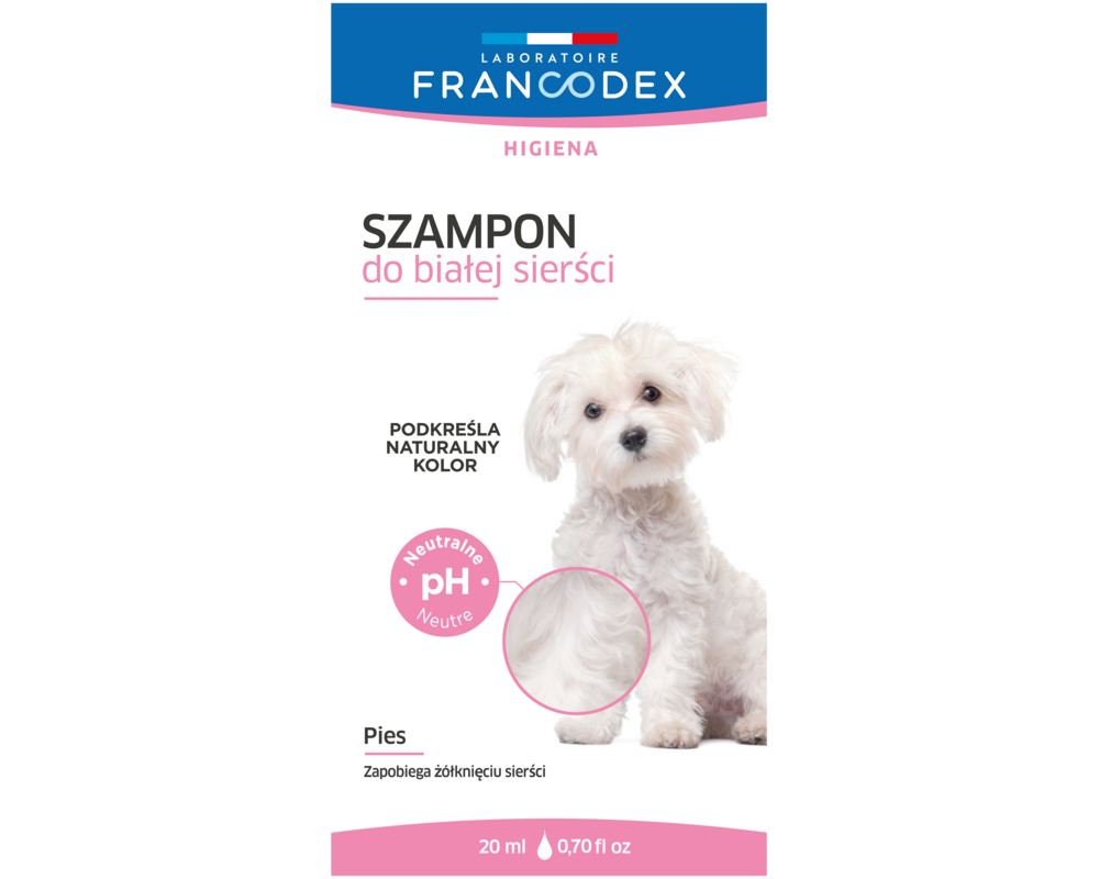 Szampon dla psów do białej sierści saszetka 20 ml FRANCODEX