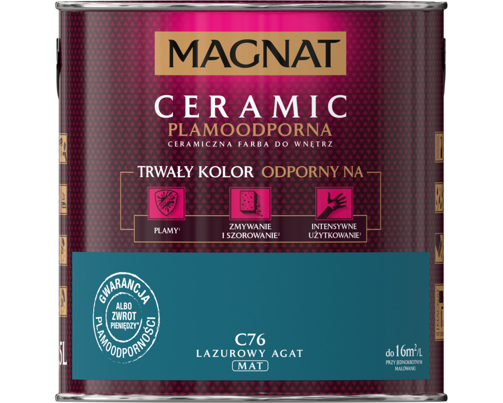 Farba ceramiczna lazurowy agat C76 2,5 l Magnat