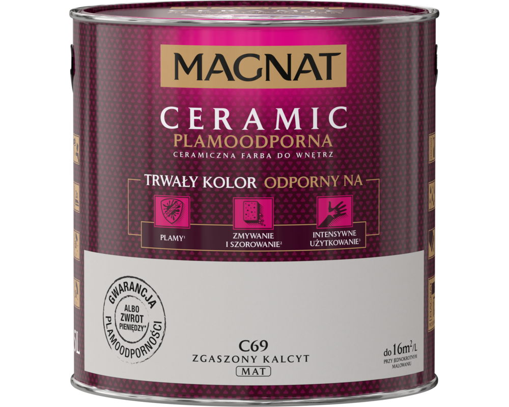 Farba ceramiczna zgaszony kalcyt C69 2,5 l Magnat