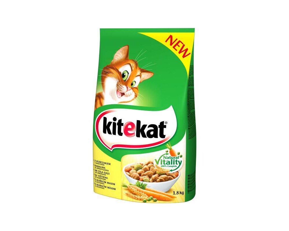 Pokarm dla kotów suchy 1,8 kg kurczak/warzywa Kitekat