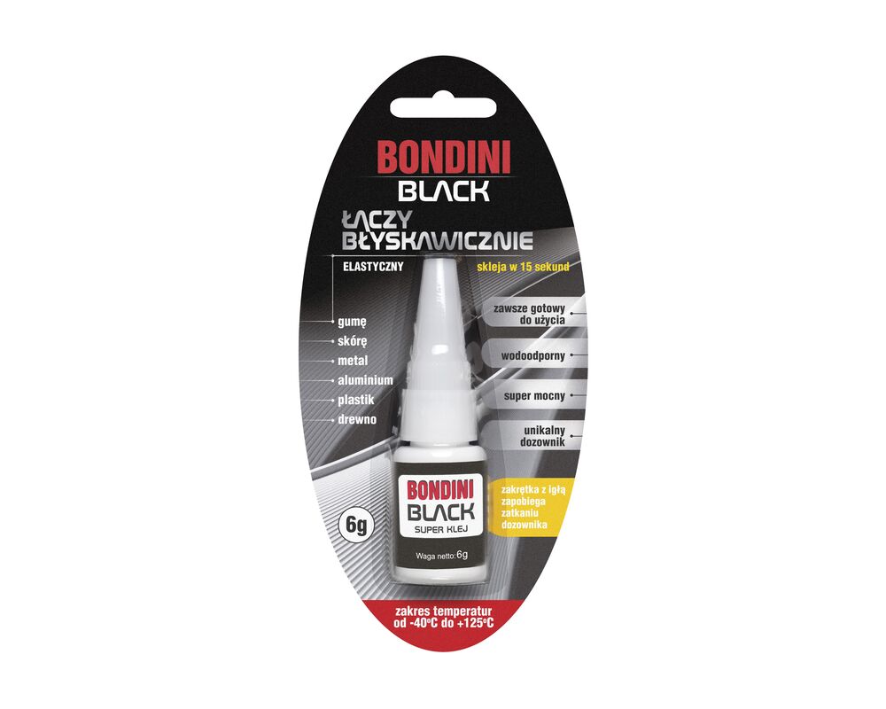 Klej szybkoschnący Black 6 g Bondini