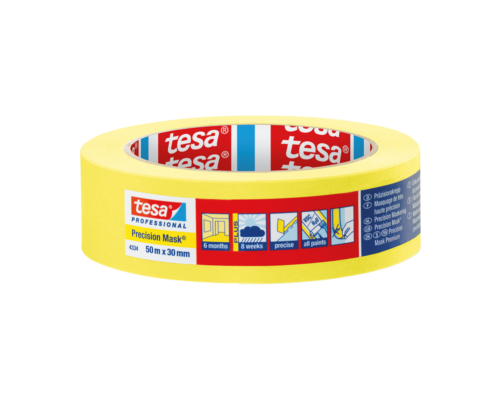 Taśma malarska Professional 50 m x 30 mm żółta tesa