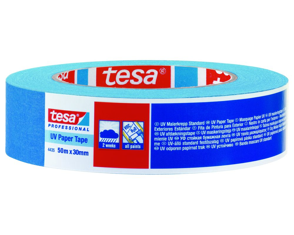 Taśma malarska Professional odporna na promieniowanie UV 50 m x 30 mm niebieska tesa