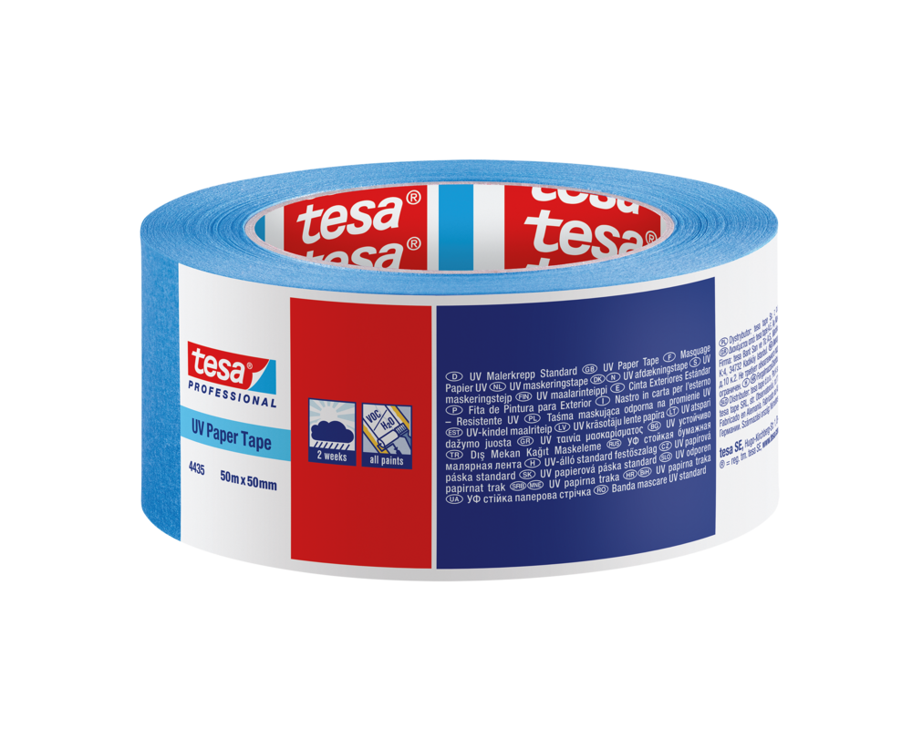 Taśma malarska Professional odporna na promieniowanie UV 50 m x 50 mm niebieska tesa