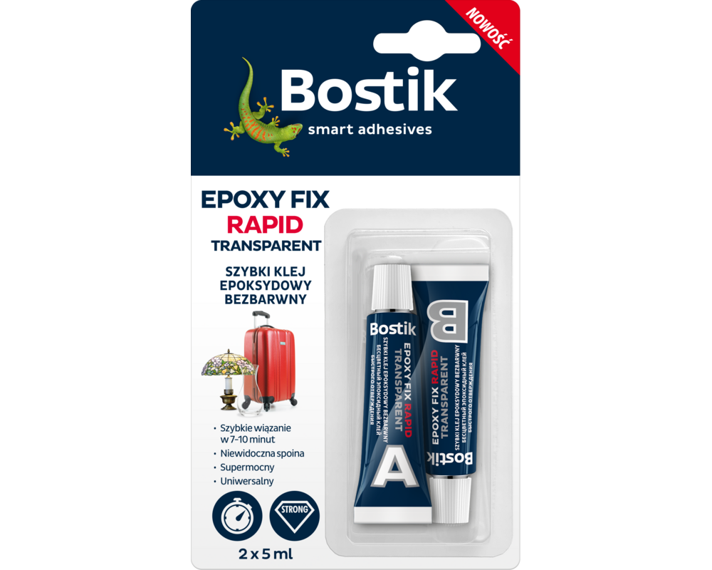 Szybki klej epoksydowy bezbarwny 2 x 5 ml