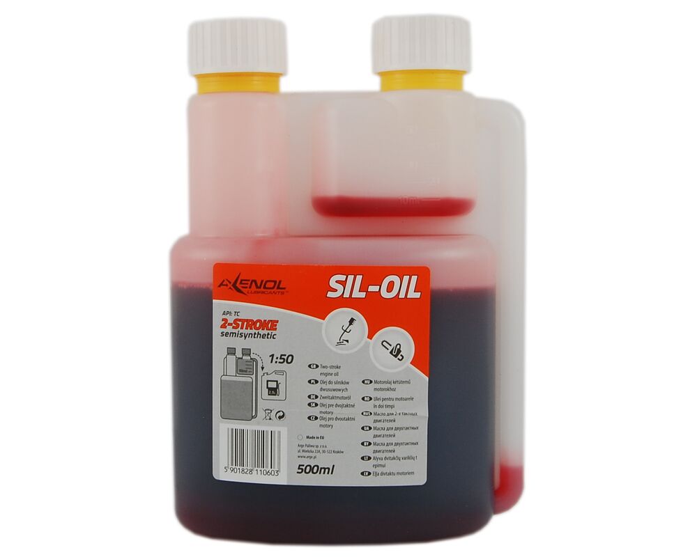Olej SIL-OIL do dwusuwów czerwony semisyntetic API TC 500 ml Axenol