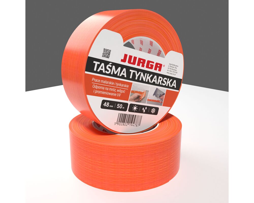 Taśma tynkarska pomarańczowa 48 mm 50 m