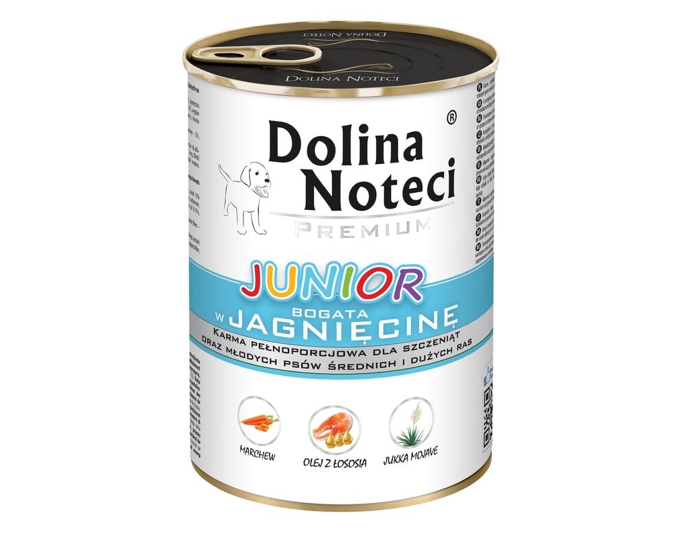 Karma mokra dla psa BOGATA W JAGNIĘCINĘ JUNIOR 400 g Dolina Noteci