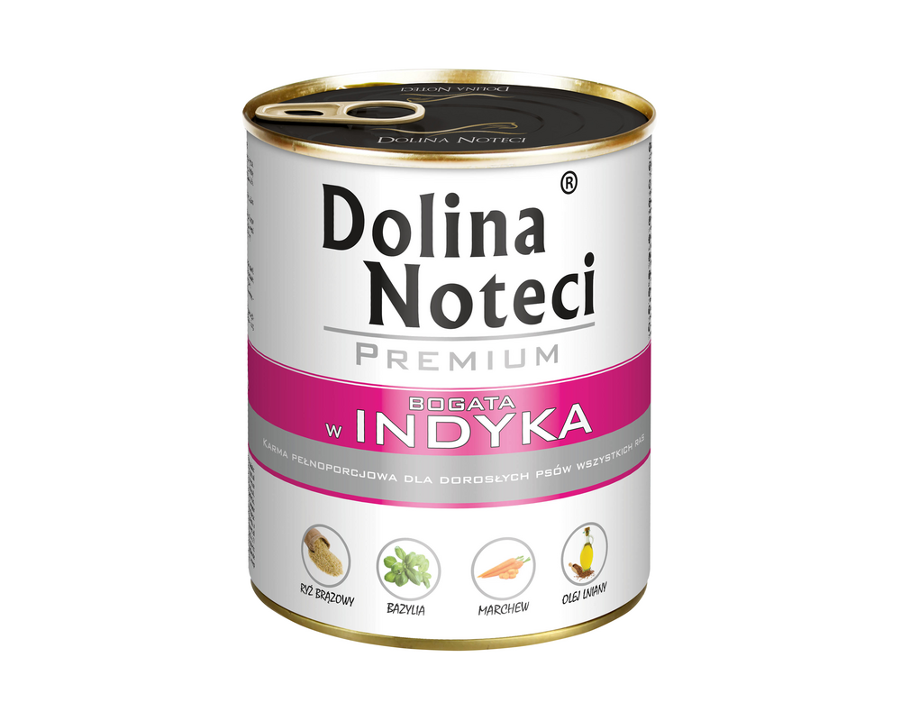 Karma mokra dla psa BOGATA W INDYKA 800 g Dolina Noteci