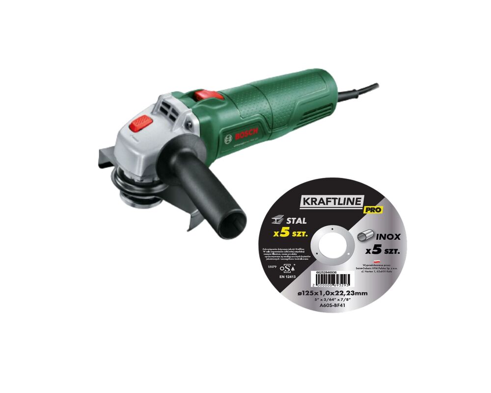 Szlifierka kątowa 750 W UniversalGrind 750-125 BOSCH oraz 10 tarcz GRATIS