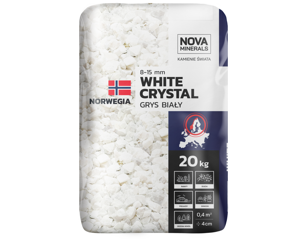 Grys biały WHITE CRYSTAL 8-15 mm 20 kg