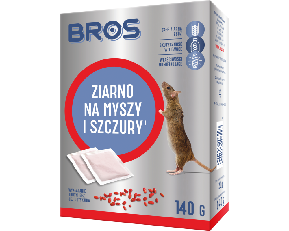 Ziarno na myszy i szczury 140 g Bros