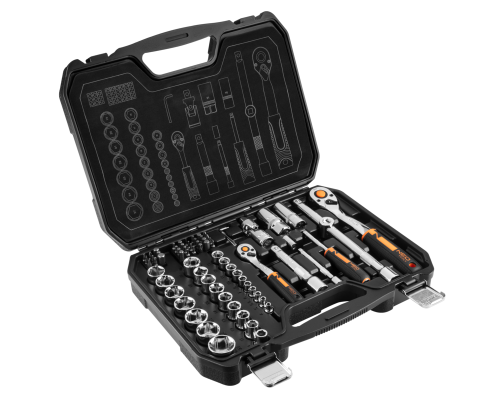 Zestaw kluczy nasadowych 1/2" i 1/4" 73 sztuk