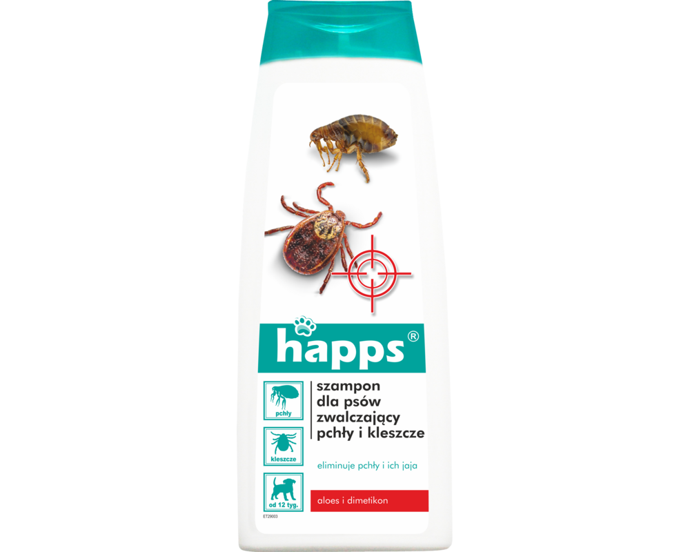 Szampon dla psów na pchły i kleszcze 250 ml HAPPS