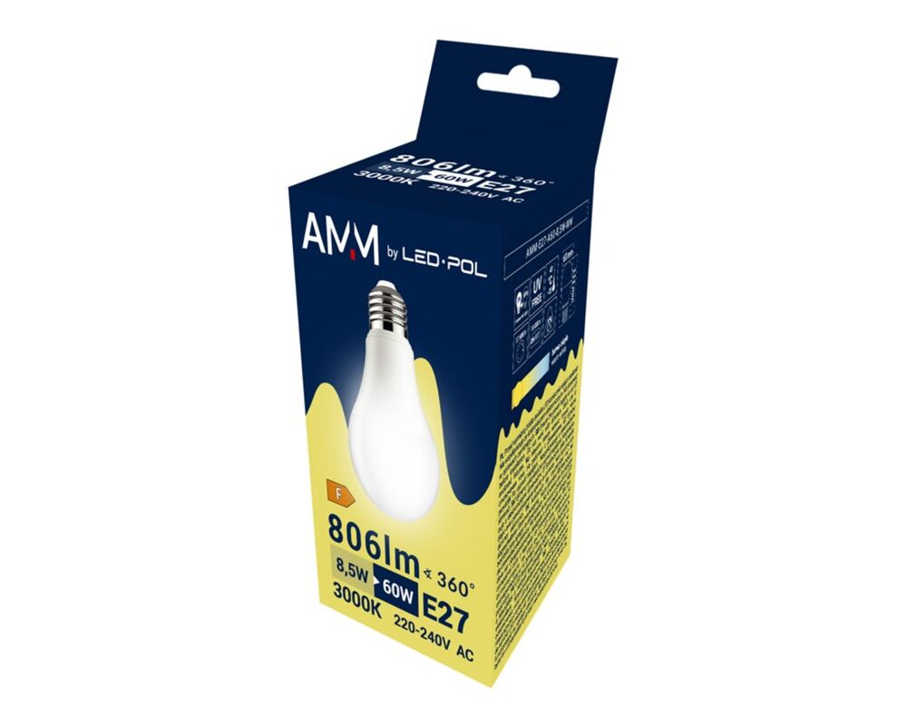 Żarówka LED AMM-E27-A60-8,5W-WW