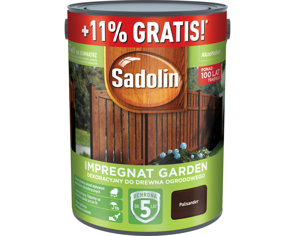 Impregnat dekoracyjny do drewna ogrodowego Sadolin Garden Palisander 5,55 l