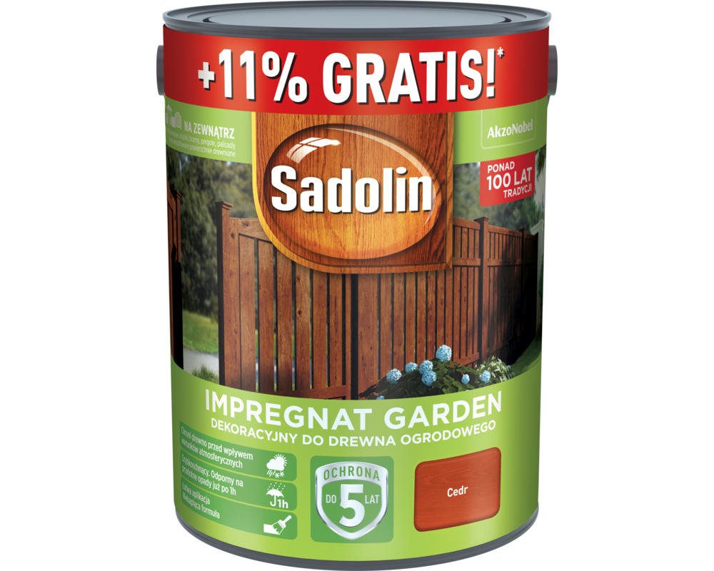 Impregnat dekoracyjny do drewna ogrodowego Sadolin Garden Cedr 5,55 l