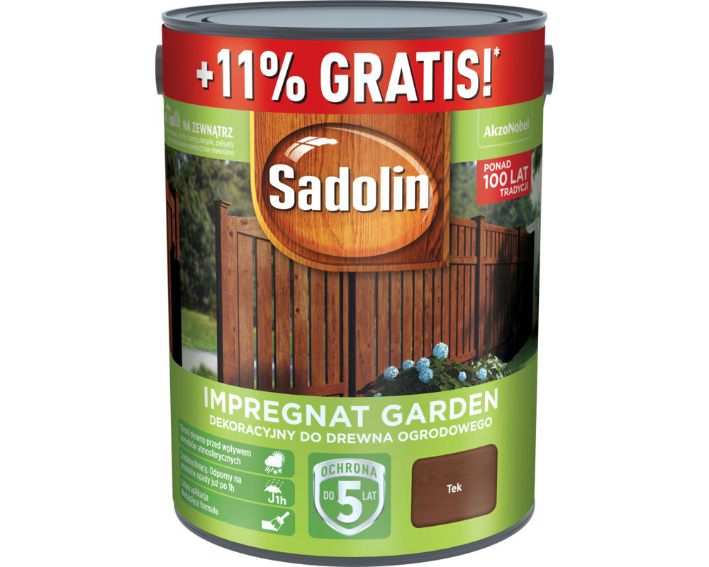 Impregnat dekoracyjny do drewna ogrodowego Sadolin Garden Tek 5,55 l