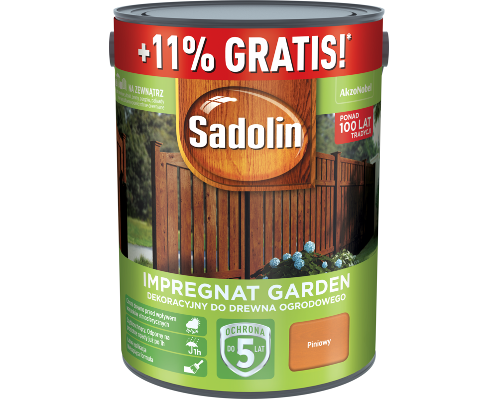 Impregnat dekoracyjny do drewna ogrodowego Sadolin Garden Piniowy 5,55 l