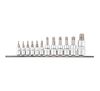 Bit Torx na nasadce 1/4, 3/8, 1/2", zestaw 12 sztuk TOPEX
