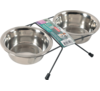 Zestaw 2 misek Inox 350 ml + stojak metalowy ZOLUX