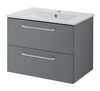 Szafka wisząca Soria Grey z umywalką 60 cm antracytowa
