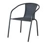 Fotel Bistro stal+rattan czarny