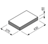 Daszek słupkowy JONIEC® - GORC® CPGS Czarny 43 x 27 x 6 cm