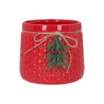 Osłonka ceramiczna 14 x 14 x 12,5 cm czerwona