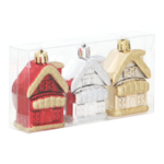 Bombka domek 6 cm 3 sztuki