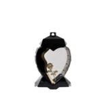 Lampion szklany serce róża złoty