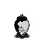 Lampion szklany serce róża 28 cm srebrny