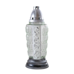 Znicz szklany Z-498 28,5 cm srebrny