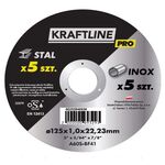 Zestaw tarcz do cięcia 125 x 1,0 x 22,23 mm stal/inox KRAFTLINE PRO