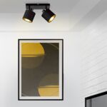 Spot Arezzo 2 E14 czarny/złoty