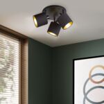 Spot Arezzo 3 E14 czarny/złoty