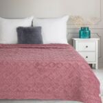 Koc D91 Warkocz 200 x 220 cm pudrowy