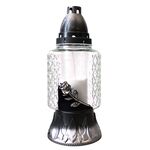 Znicz szklany Z-17/S róża 11 x 27 cm 24 h 60 g srebrny